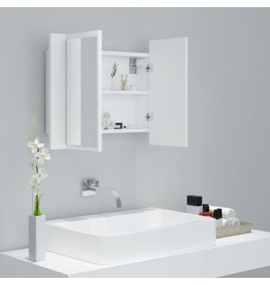  Veidrodinė vonios spintelė su LED apšvietimu, balta, 60x12x45cm - Vonios spintelės, veidrodžiai - 6