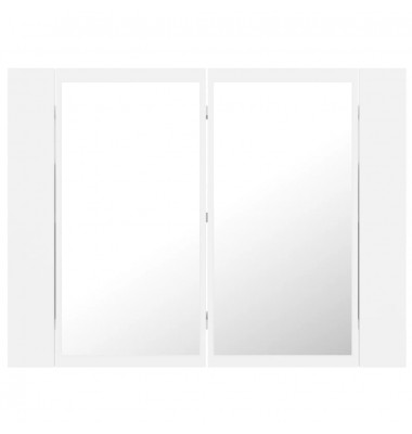  Veidrodinė vonios spintelė su LED apšvietimu, balta, 60x12x45cm - Vonios spintelės, veidrodžiai - 9