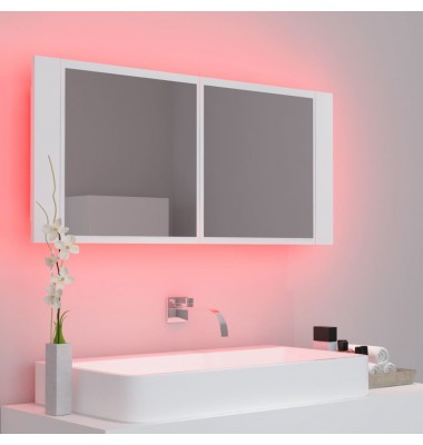 Veidrodinė vonios spintelė su LED, balta, 100x12x45 cm - Vonios spintelės, veidrodžiai - 7