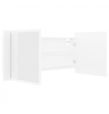  Veidrodinė vonios spintelė su LED, balta, 100x12x45 cm - Vonios spintelės, veidrodžiai - 10