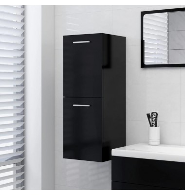 Vonios kambario spintelė, juodos spalvos, 30x30x80cm, MDP - Vonios spintelės, veidrodžiai