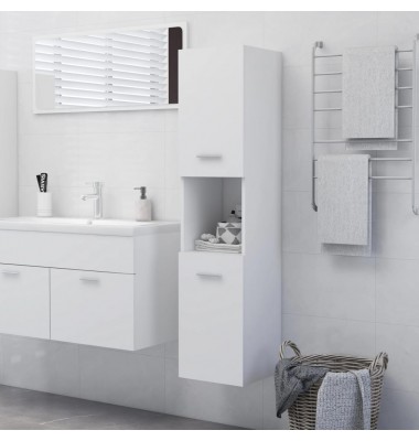 Vonios kambario spintelė, baltos spalvos, 30x30x130cm, MDP - Vonios spintelės, veidrodžiai