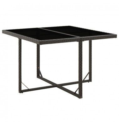  Sodo stalas, juodas, 109x107x74cm, poliratanas ir stiklas - Lauko stalai, staliukai - 1
