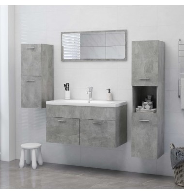 Vonios kambario spintelė, betono pilka, 30x30x130cm, MDP - Vonios spintelės, veidrodžiai - 6