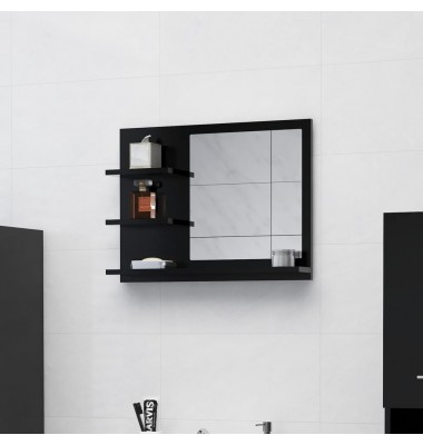 Vonios kambario veidrodis, juodos spalvos, 60x10,5x45cm, MDP - Vonios spintelės, veidrodžiai - 1