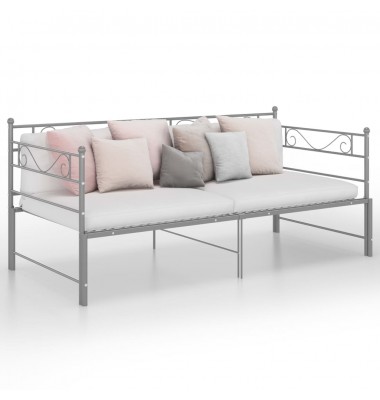  Ištraukiamos sofos-lovos rėmas, pilkas, 90x200cm, metalas - Lovos - 1