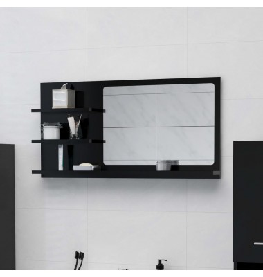  Vonios kambario veidrodis, juodos spalvos, 90x10,5x45cm, MDP - Vonios spintelės, veidrodžiai - 1
