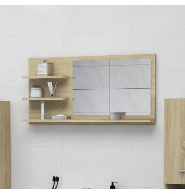  Vonios kambario veidrodis, ąžuolo spalvos, 90x10,5x45cm, MDP - Vonios spintelės, veidrodžiai - 1