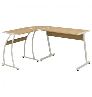  Kampinis rašomasis stalas, L formos, ąžuolas - Rašomieji stalai - 1