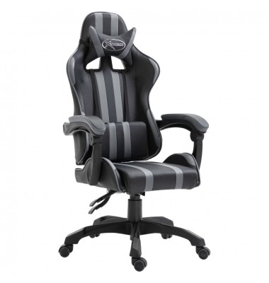  Žaidimų kėdė, pilkos spalvos, dirbtinė oda - Žaidimų kėdės - 1