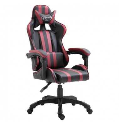  Žaidimų kėdė, raudonojo vyno spalvos, dirbtinė oda - Žaidimų kėdės - 1