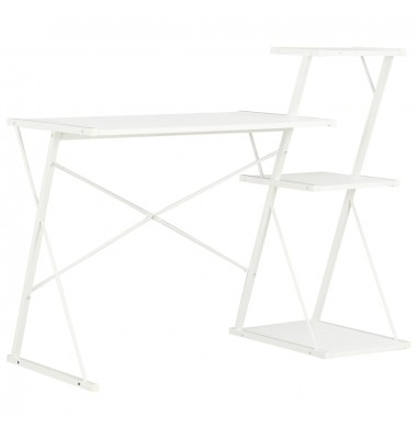  Rašomasis stalas su lentyna, baltos spalvos, 116x50x93cm - Rašomieji stalai - 1