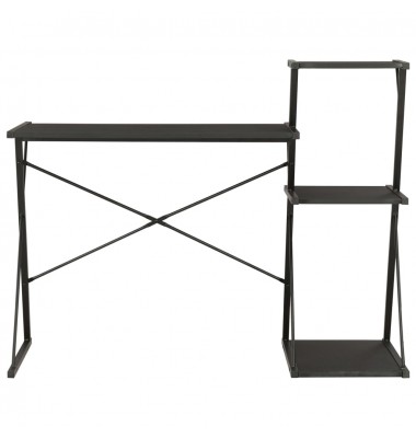  Rašomasis stalas su lentyna, juodos spalvos, 116x50x93cm - Rašomieji stalai - 2