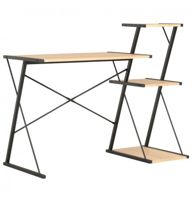  Rašomasis stalas su lentyna, juodas ir ąžuolo, 116x50x93cm - Rašomieji stalai - 1