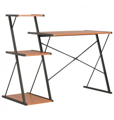  Rašomasis stalas su lentyna, juodas ir rudas, 116x50x93cm - Rašomieji stalai - 4