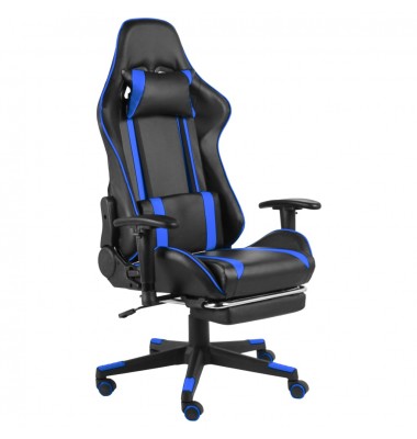  Pasukama žaidimų kėdė su pakoja, mėlynos spalvos, PVC - Žaidimų kėdės - 1
