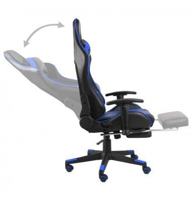  Pasukama žaidimų kėdė su pakoja, mėlynos spalvos, PVC - Žaidimų kėdės - 5