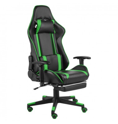  Pasukama žaidimų kėdė su pakoja, žalios spalvos, PVC - Žaidimų kėdės - 1