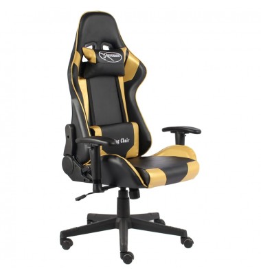  Pasukama žaidimų kėdė, auksinės spalvos, PVC - Žaidimų kėdės - 1