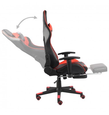  Pasukama žaidimų kėdė su pakoja, raudonos spalvos, PVC - Žaidimų kėdės - 6