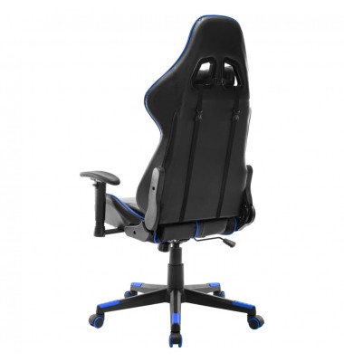  Žaidimų kėdė, juodos ir mėlynos spalvos, dirbtinė oda  - Žaidimų kėdės - 4