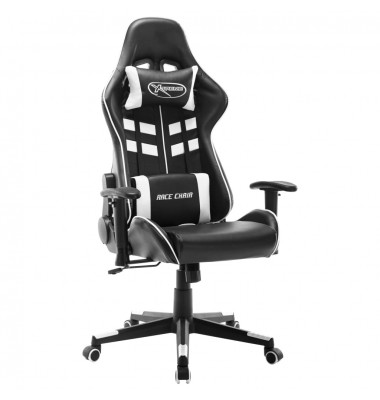  Žaidimų kėdė, juodos ir baltos spalvos, dirbtinė oda  - Žaidimų kėdės - 1