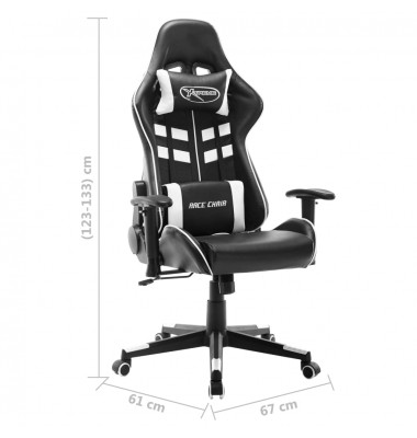  Žaidimų kėdė, juodos ir baltos spalvos, dirbtinė oda  - Žaidimų kėdės - 8