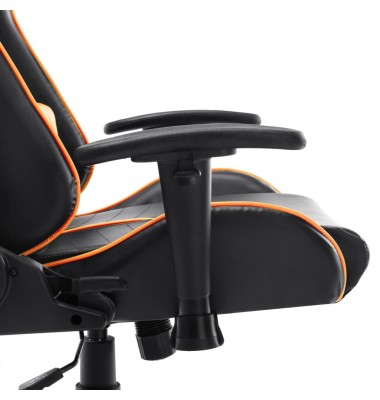  Žaidimų kėdė, juodos ir oranžinės spalvos, dirbtinė oda  - Žaidimų kėdės - 7