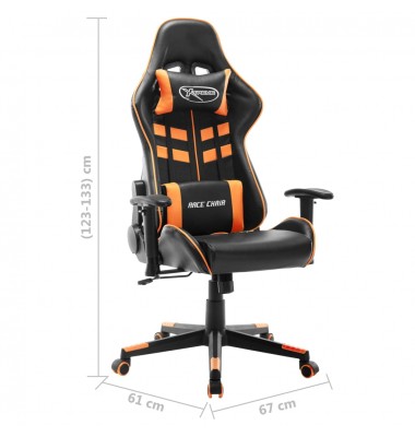  Žaidimų kėdė, juodos ir oranžinės spalvos, dirbtinė oda  - Žaidimų kėdės - 8