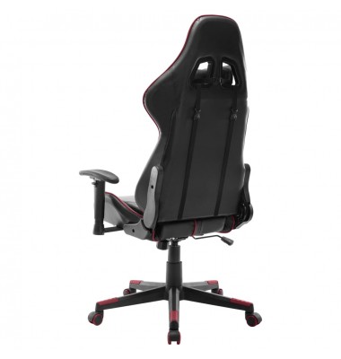  Žaidimų kėdė, juodos ir vyno raudonos spalvos, dirbtinė oda  - Žaidimų kėdės - 4