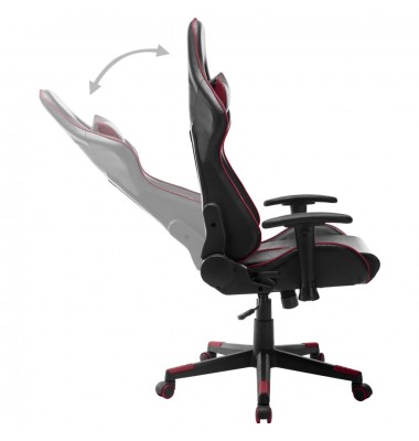  Žaidimų kėdė, juodos ir vyno raudonos spalvos, dirbtinė oda  - Žaidimų kėdės - 5