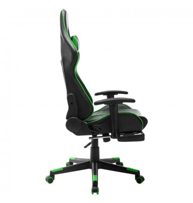  Žaidimų kėdė su pakoja, juodos ir žalios spalvos, dirbtinė oda  - Žaidimų kėdės - 3