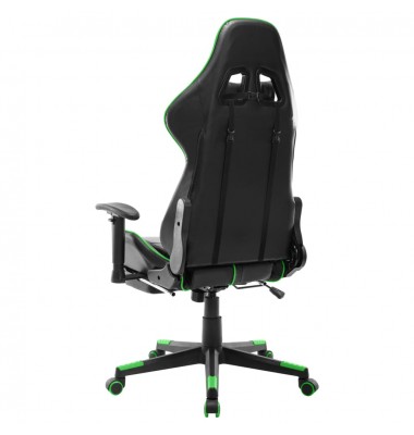  Žaidimų kėdė su pakoja, juodos ir žalios spalvos, dirbtinė oda  - Žaidimų kėdės - 4
