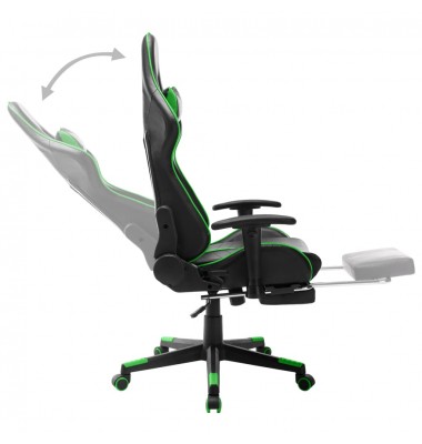  Žaidimų kėdė su pakoja, juodos ir žalios spalvos, dirbtinė oda  - Žaidimų kėdės - 6