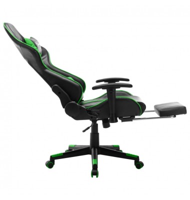  Žaidimų kėdė su pakoja, juodos ir žalios spalvos, dirbtinė oda  - Žaidimų kėdės - 7