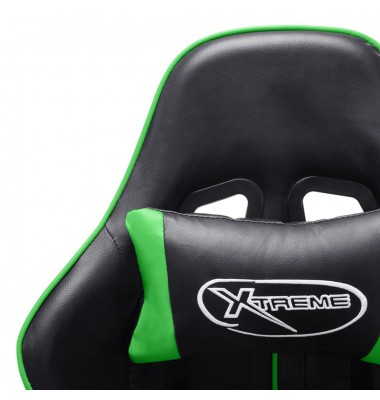  Žaidimų kėdė su pakoja, juodos ir žalios spalvos, dirbtinė oda  - Žaidimų kėdės - 9