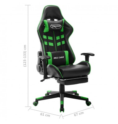  Žaidimų kėdė su pakoja, juodos ir žalios spalvos, dirbtinė oda  - Žaidimų kėdės - 10