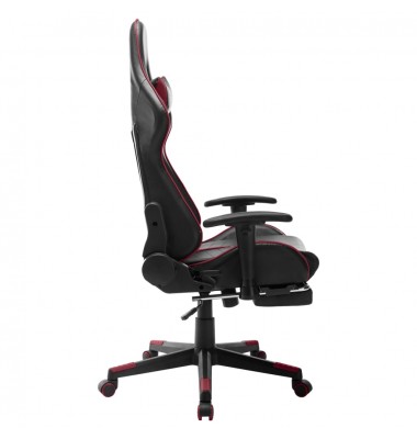 Žaidimų kėdė su pakoja, juoda ir vyno raudona, dirbtinė oda  - Žaidimų kėdės - 3