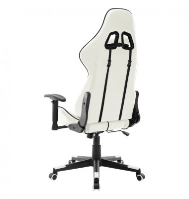  Žaidimų kėdė, baltos ir juodos spalvos, dirbtinė oda  - Žaidimų kėdės - 4