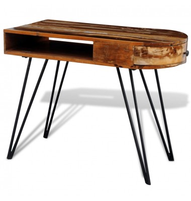 Rašomojo stalas, perdirbtos medienos masyvas su geležinėmis kojelėmis  - Rašomieji stalai - 1