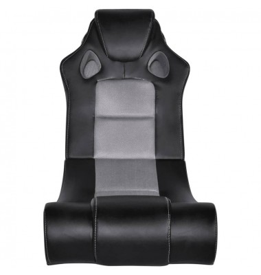  Supama kėdė, juoda ir pilka, garso jungtis, dirbtinė oda  - Žaidimų kėdės - 2
