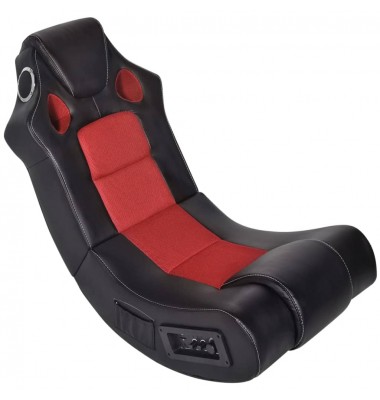  Supama kėdė, juoda ir raudona, garso jungtis, dirbtinė oda  - Žaidimų kėdės - 1