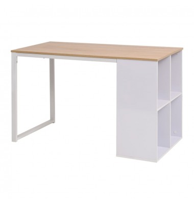  Rašomasis stalas, 120x60x75cm, balta ir ąžuolo spalva - Rašomieji stalai - 1