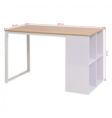  Rašomasis stalas, 120x60x75cm, balta ir ąžuolo spalva - Rašomieji stalai - 7