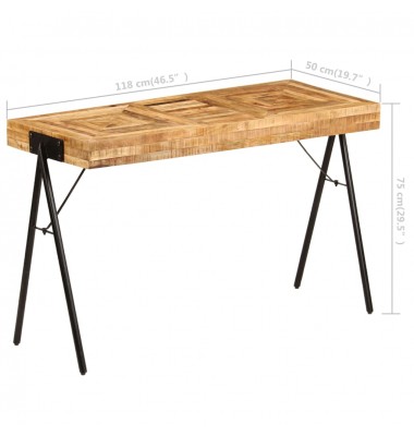  Rašomasis stalas, 118x50x75cm, mango medienos masyvas - Rašomieji stalai - 8