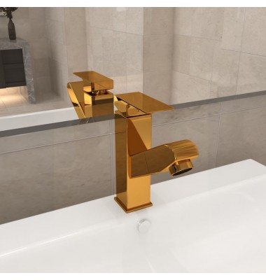  Vonios kambario maišytuvas, auksinis, 157x172mm, ištraukiamas - Maišytuvai - 1
