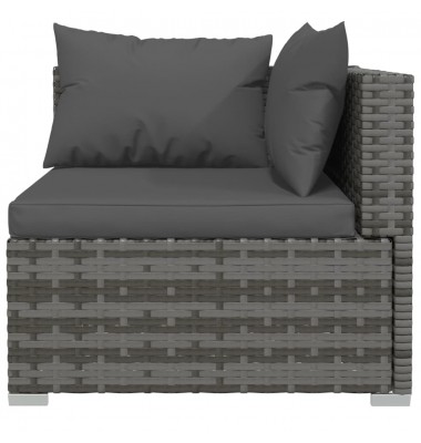  Sodo komplektas su pagalvėlėmis, 6 dalių, pilkas, poliratanas - Lauko baldų komplektai - 6