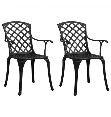  Sodo kėdės, 2vnt., juodos spalvos, lietas aliuminis - Lauko kėdės - 1