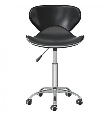  Pasukamos valgomojo kėdės, 2vnt., juodos spalvos, dirbtinė oda - Valgomojo Kėdės - 5