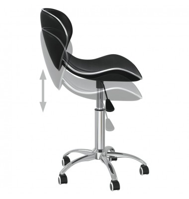  Pasukamos valgomojo kėdės, 2vnt., juodos spalvos, dirbtinė oda - Valgomojo Kėdės - 8